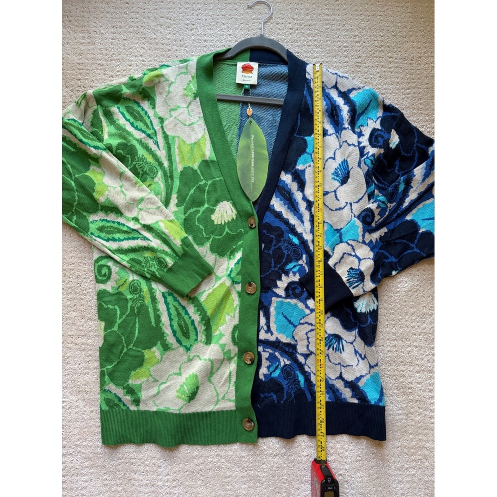 Farm Rio Tropical Groove Cardigan M 100% Cotton Botanical Floral Maximalist NWT - Picture 13 of 14
